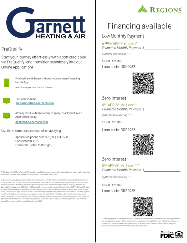 HVAC Financing Fredericksburg VA Document showing HVAC Financing options in Fredericksburg VA. See buttons above to learn more.